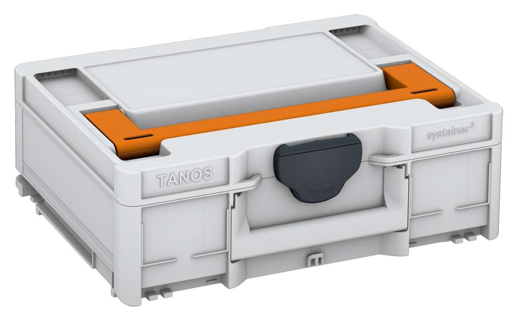 Systainer³ M 137, Light Grey with Deep Orange lid handle and Anthracite catches