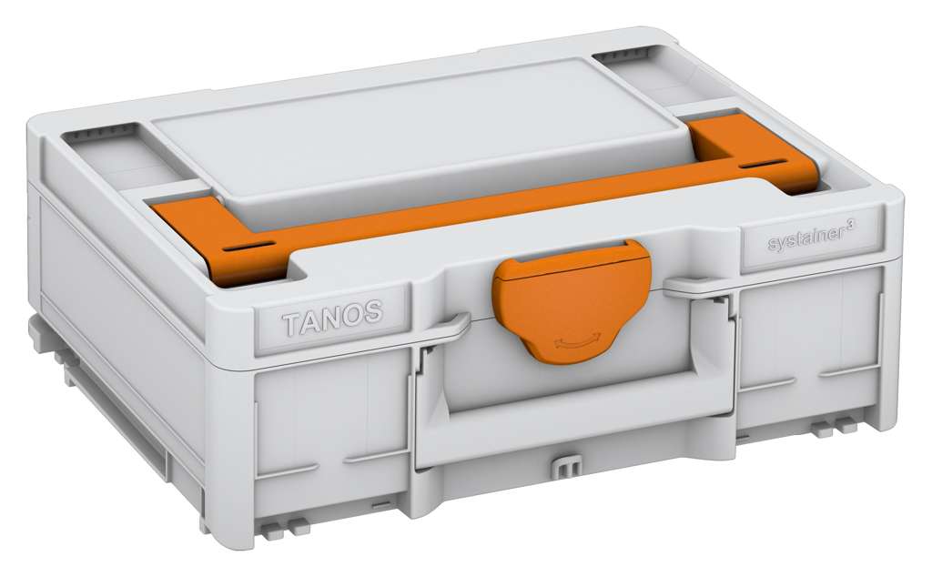 Systainer³ M 137, Light Grey with Deep Orange lid handle and Deep Orange catches