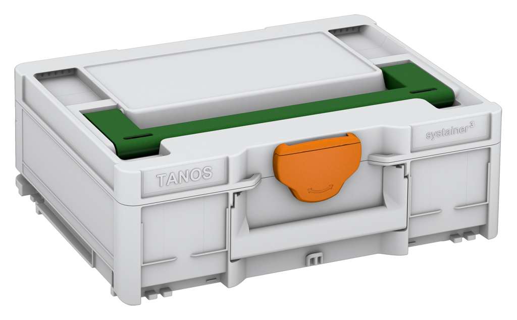 Systainer³ M 137, Light Grey with Emerald Green lid handle and Deep Orange catches