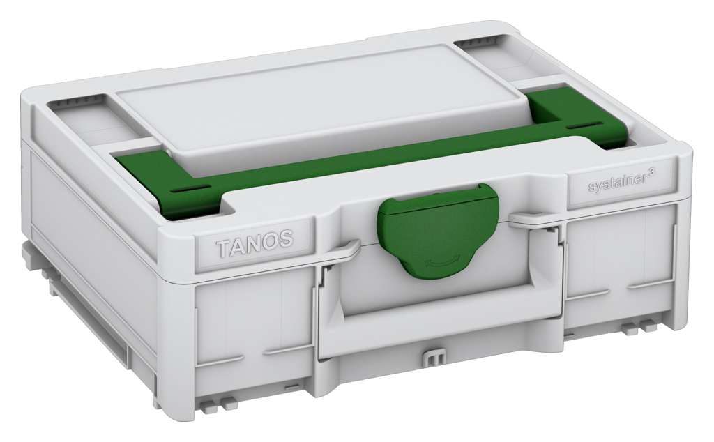 Systainer³ M 137, Light Grey with Emerald Green lid handle and Emerald Green catches
