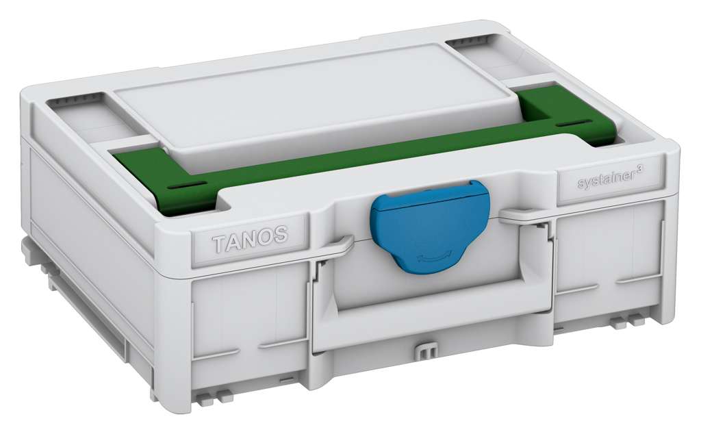 Systainer³ M 137, Light Grey with Emerald Green lid handle and Sky Blue catches