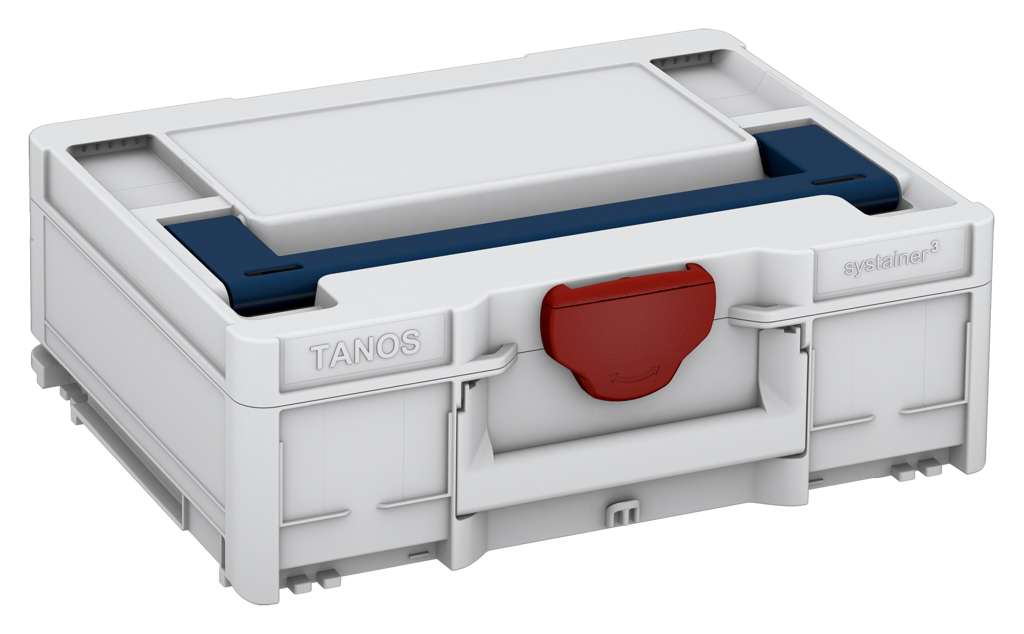 Systainer³ M 137, Light Grey with Sapphire Blue lid handle and Carmine Red catches