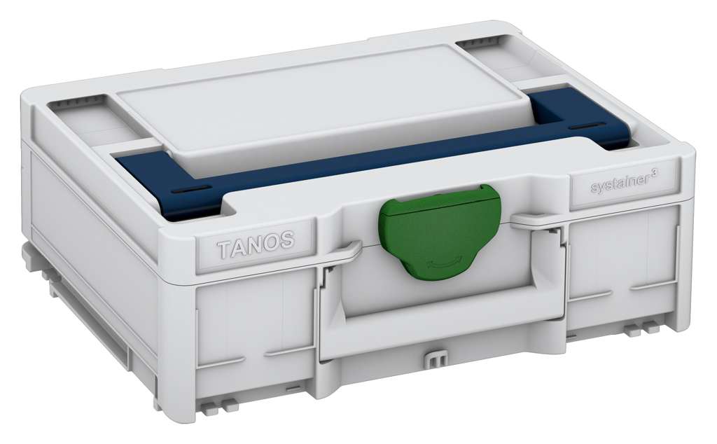 Systainer³ M 137, Light Grey with Sapphire Blue lid handle and Emerald Green catches