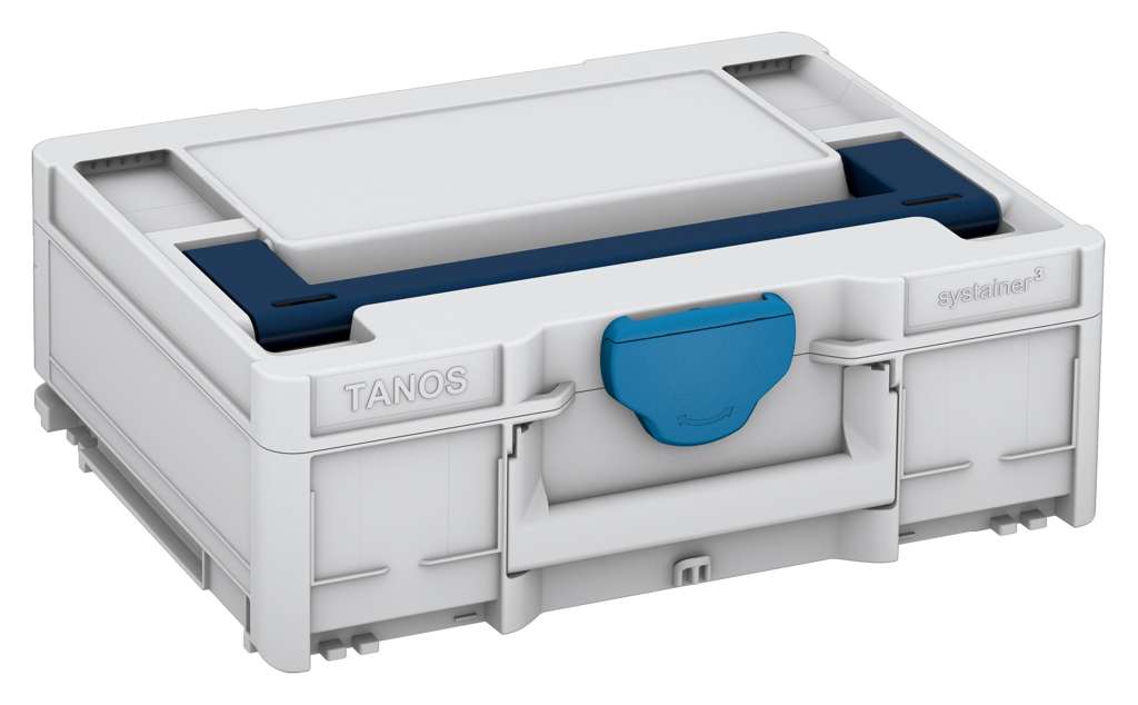 Systainer³ M 137, Light Grey with Sapphire Blue lid handle and Sky Blue catches