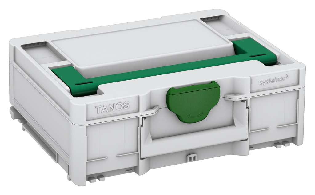 Systainer³ M 137, Light Grey with Signal Green lid handle and Emerald Green catches