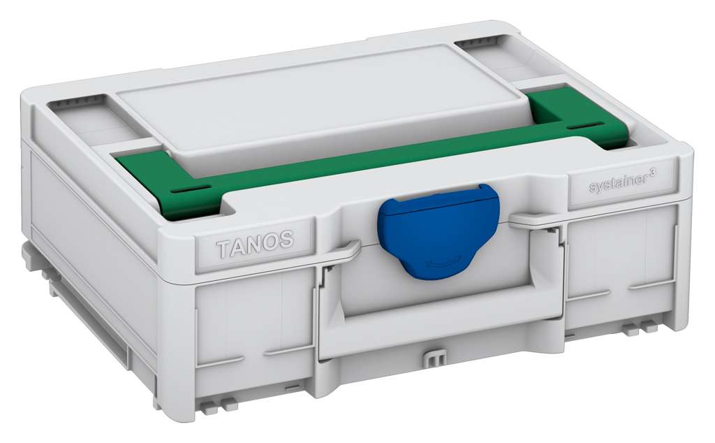 Systainer³ M 137, Light Grey with Signal Green lid handle and Signal Blue catches