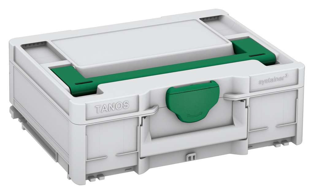 Systainer³ M 137, Light Grey with Signal Green lid handle and Signal Green catches