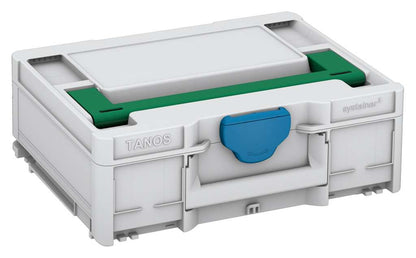 Systainer³ M 137, Light Grey with Signal Green lid handle and Sky Blue catches