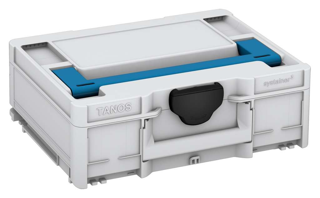 Systainer³ M 137, Light Grey with Sky Blue lid handle and Black catches