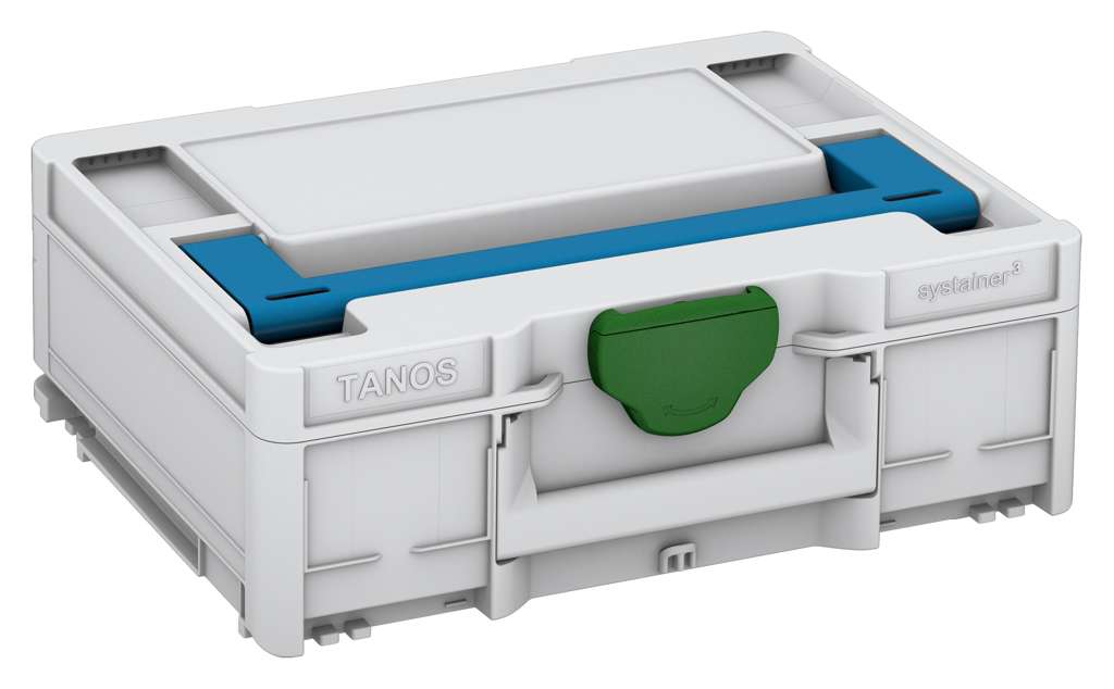Systainer³ M 137, Light Grey with Sky Blue lid handle and Emerald Green catches
