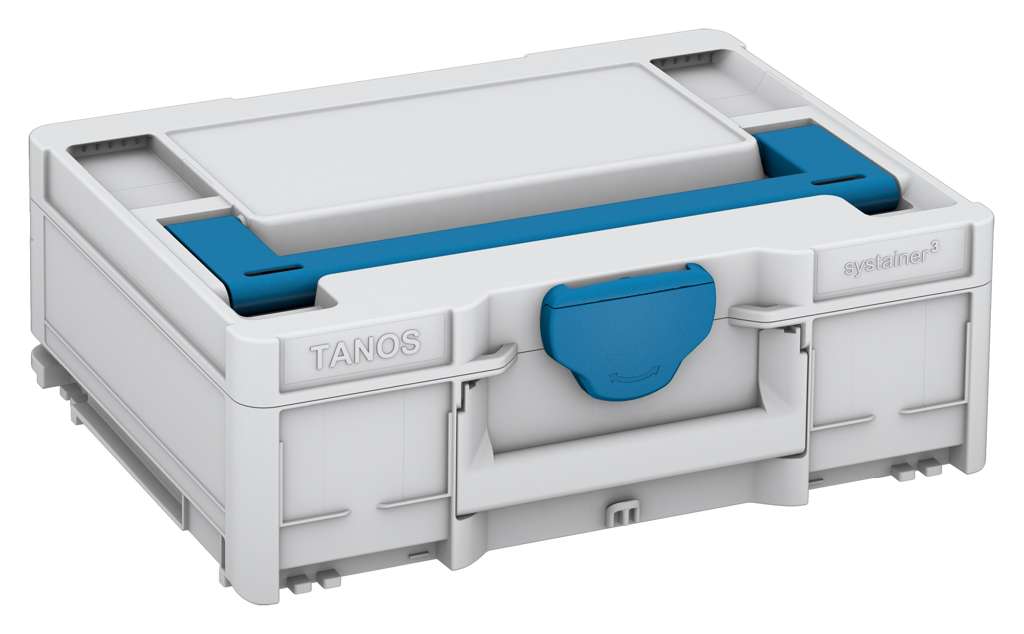 Systainer³ M 137, Light Grey with Sky Blue lid handle and Sky Blue catches