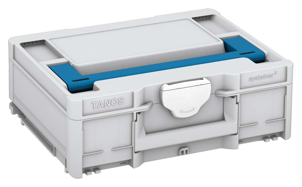 Systainer³ M 137, Light Grey with Sky Blue lid handle and White catches