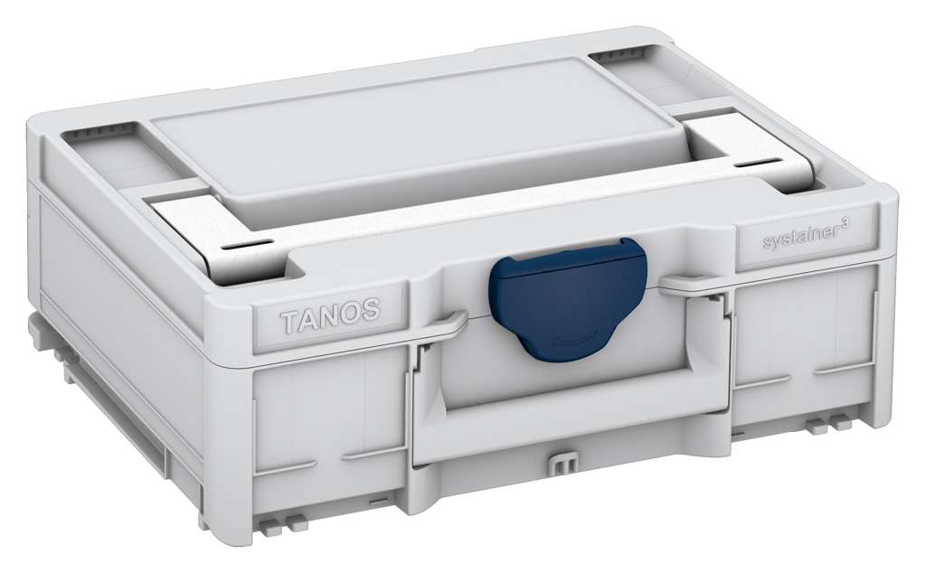 Systainer³ M 137, Light Grey with White lid handle and Sapphire Blue catches