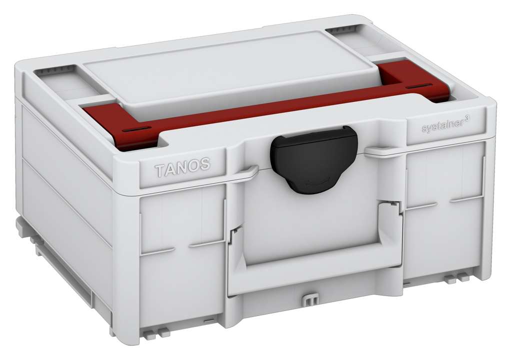 Systainer³ M 187, Light Grey with Carmine Red lid handle and Black catches