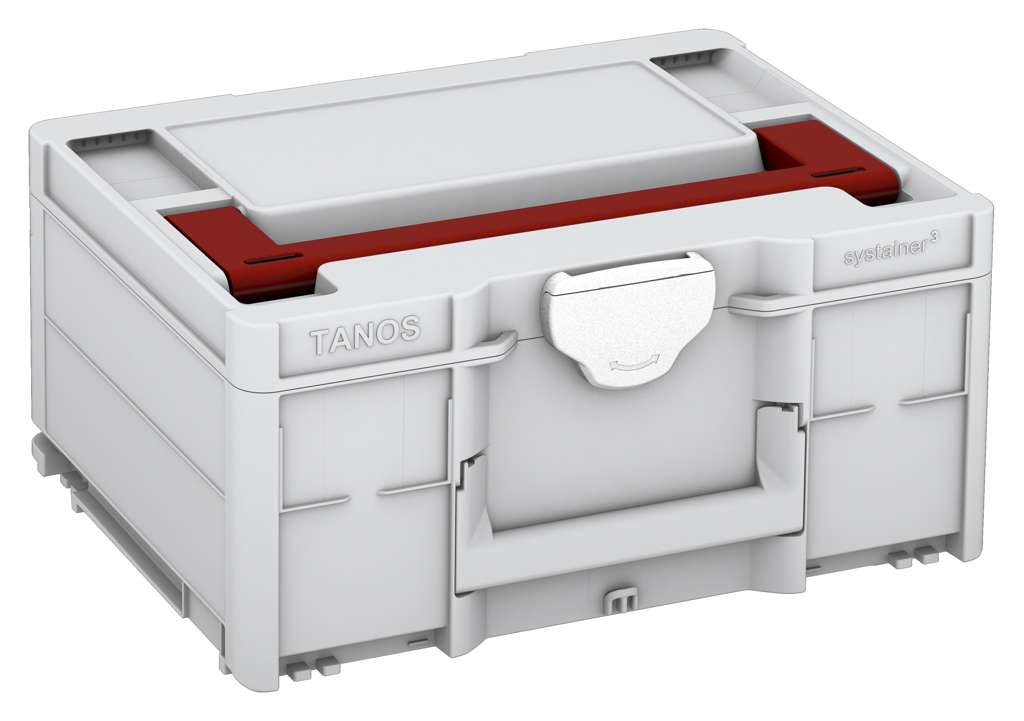 Systainer³ M 187, Light Grey with Carmine Red lid handle and White catches