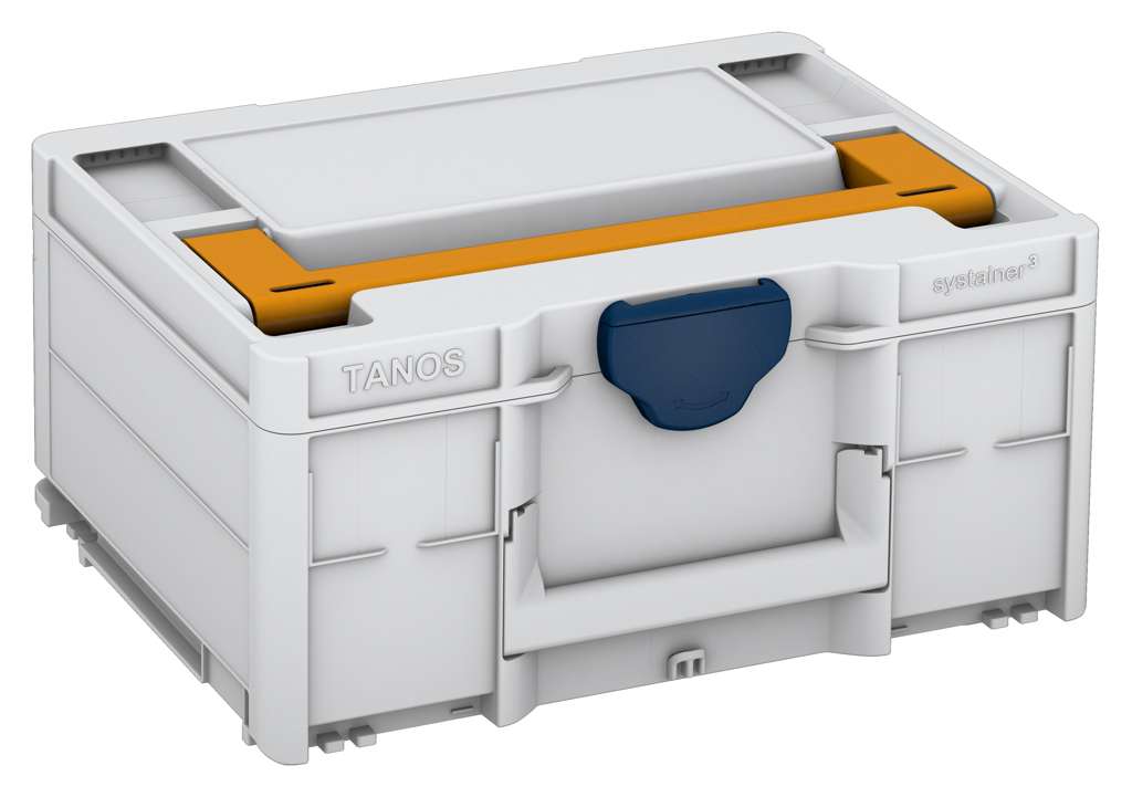 Systainer³ M 187, Light Grey with Daffodil Yellow lid handle and Sapphire Blue catches