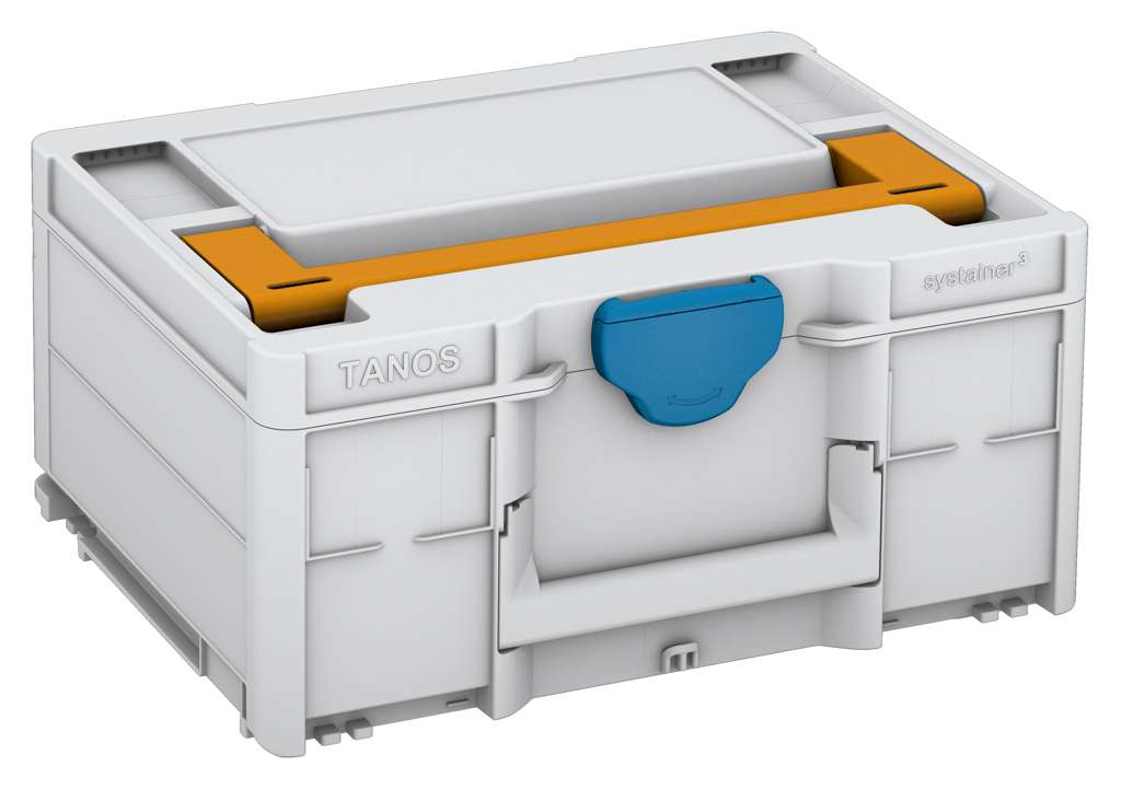 Systainer³ M 187, Light Grey with Daffodil Yellow lid handle and Sky Blue catches
