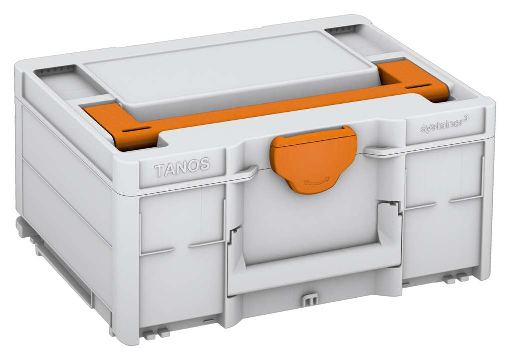 Systainer³ M 187, Light Grey with Deep Orange lid handle and Deep Orange catches