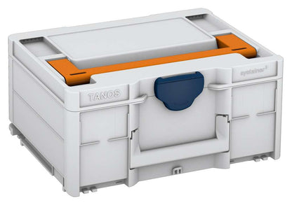 Systainer³ M 187, Light Grey with Deep Orange lid handle and Sapphire Blue catches