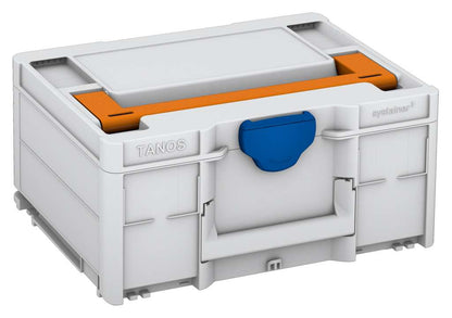 Systainer³ M 187, Light Grey with Deep Orange lid handle and Signal Blue catches