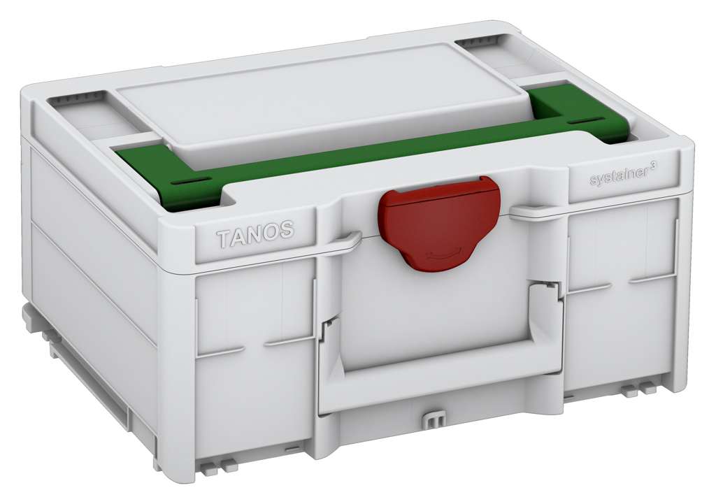 Systainer³ M 187, Light Grey with Emerald Green lid handle and Carmine Red catches