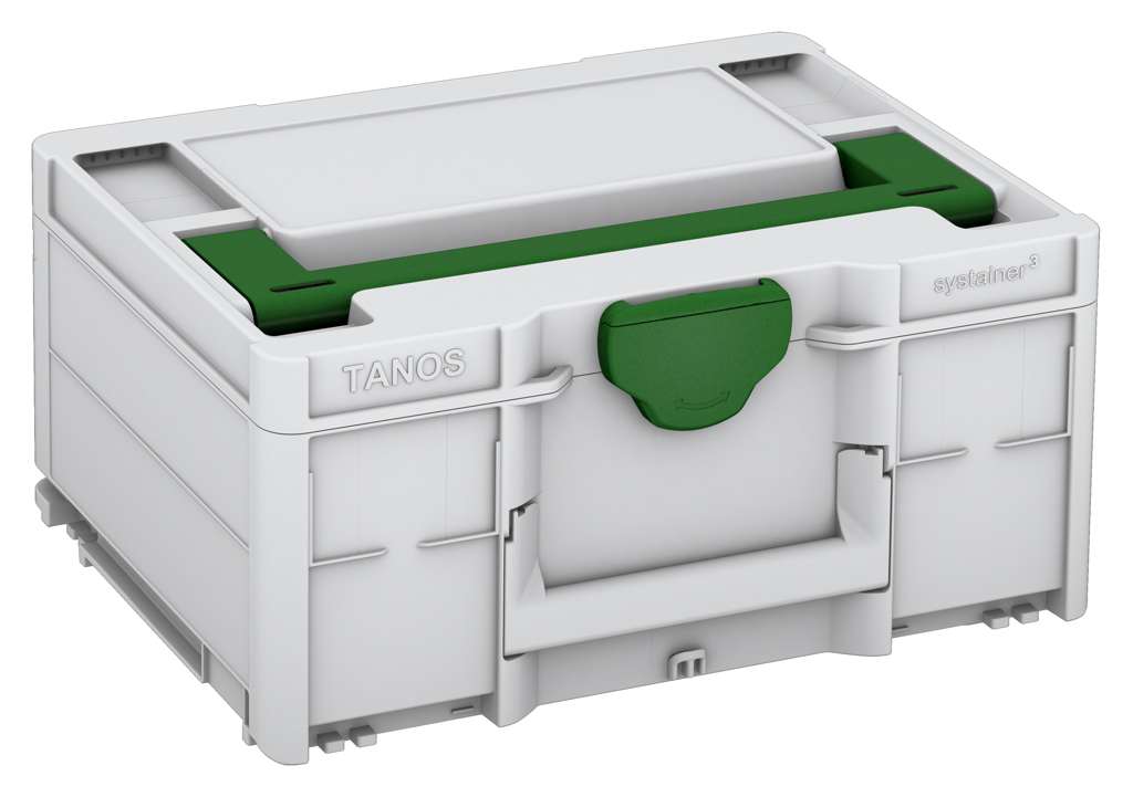 Systainer³ M 187, Light Grey with Emerald Green lid handle and Emerald Green catches