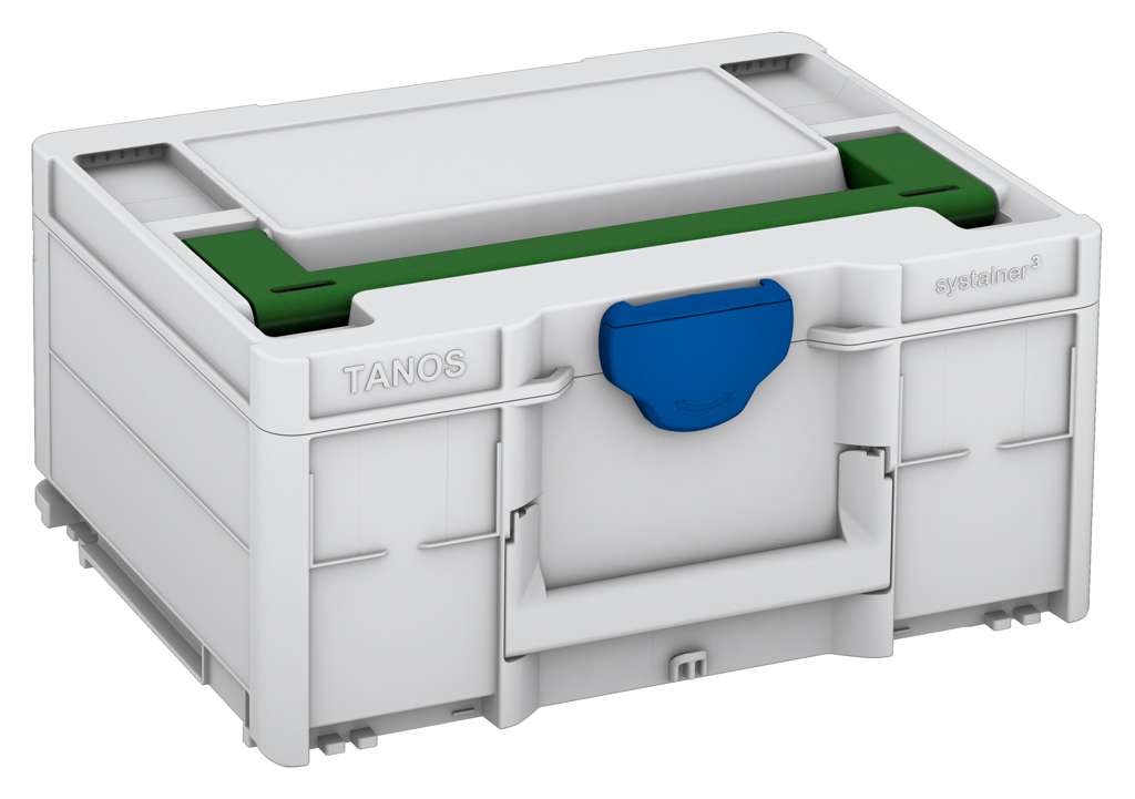 Systainer³ M 187, Light Grey with Emerald Green lid handle and Signal Blue catches