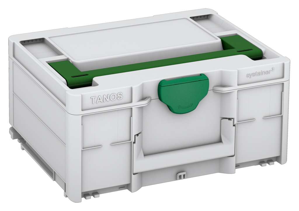 Systainer³ M 187, Light Grey with Emerald Green lid handle and Signal Green catches