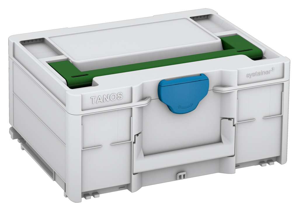 Systainer³ M 187, Light Grey with Emerald Green lid handle and Sky Blue catches