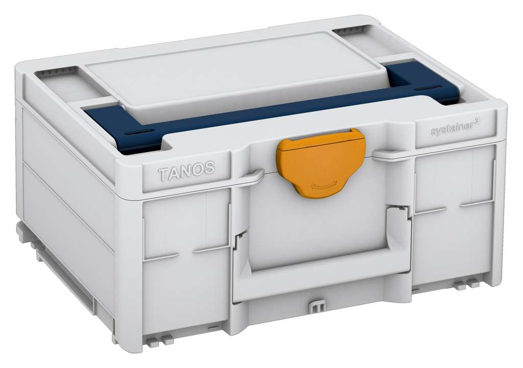 Systainer³ M 187, Light Grey with Sapphire Blue lid handle and Daffodil Yellow catches