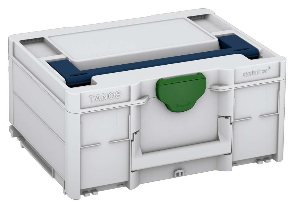 Systainer³ M 187, Light Grey with Sapphire Blue lid handle and Emerald Green catches