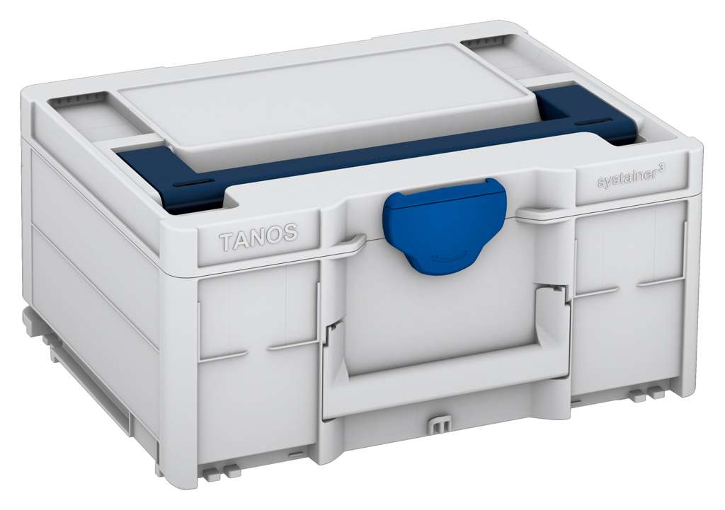 Systainer³ M 187, Light Grey with Sapphire Blue lid handle and Signal Blue catches