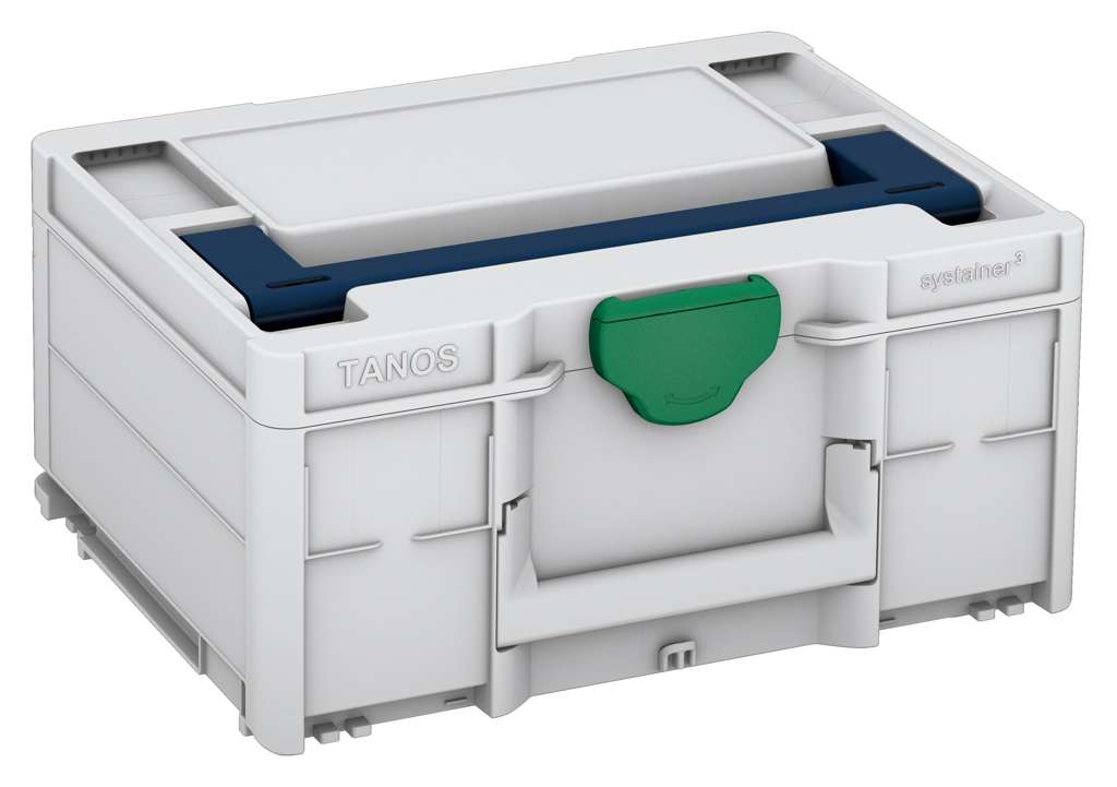 Systainer³ M 187, Light Grey with Sapphire Blue lid handle and Signal Green catches