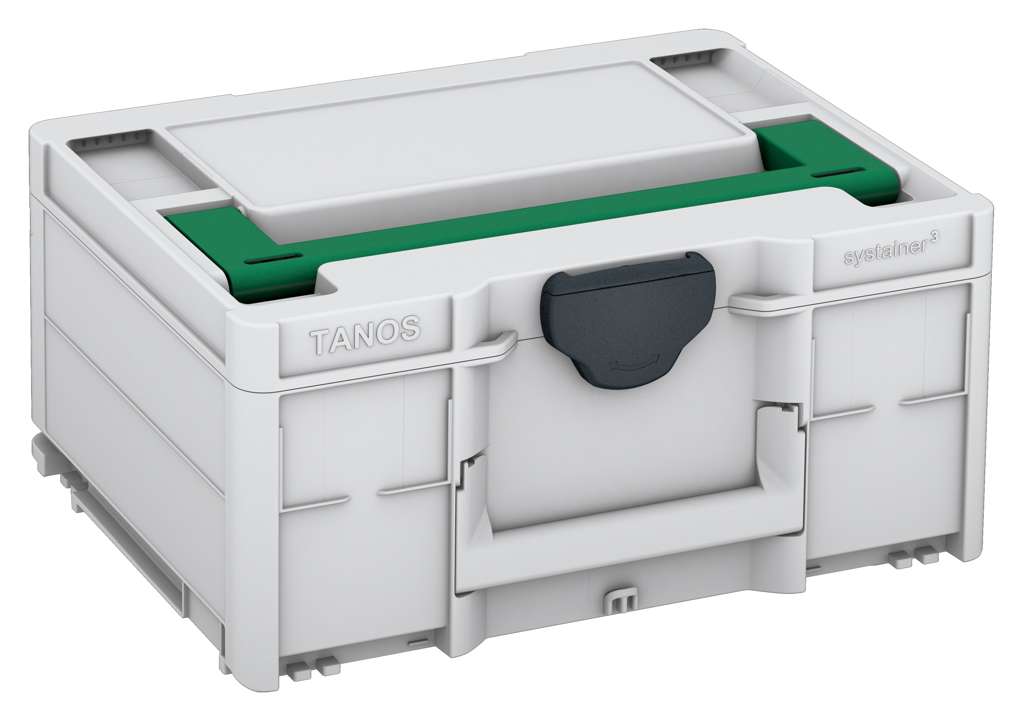 Systainer³ M 187, Light Grey with Signal Green lid handle and Anthracite catches