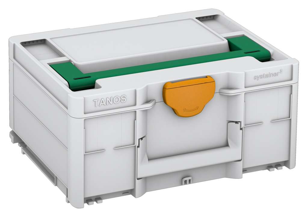 Systainer³ M 187, Light Grey with Signal Green lid handle and Daffodil Yellow catches