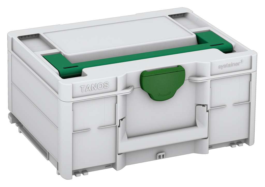 Systainer³ M 187, Light Grey with Signal Green lid handle and Emerald Green catches