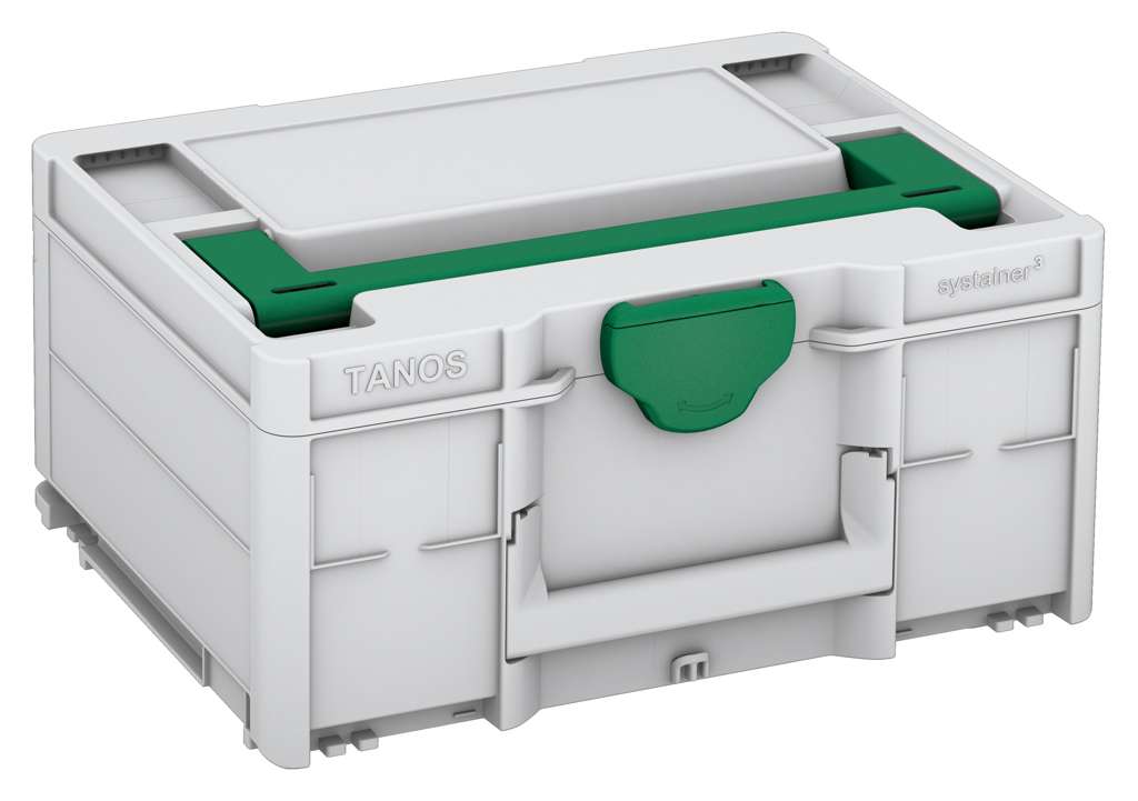 Systainer³ M 187, Light Grey with Signal Green lid handle and Signal Green catches