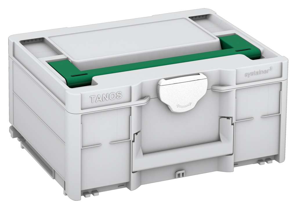 Systainer³ M 187, Light Grey with Signal Green lid handle and White catches