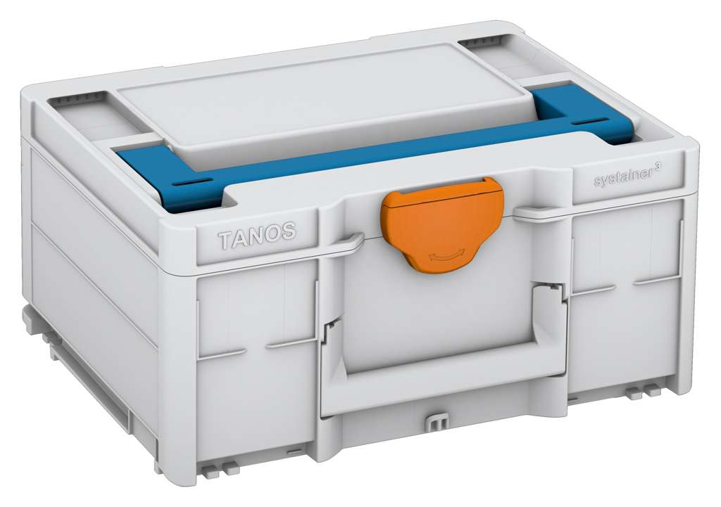 Systainer³ M 187, Light Grey with Sky Blue lid handle and Deep Orange catches