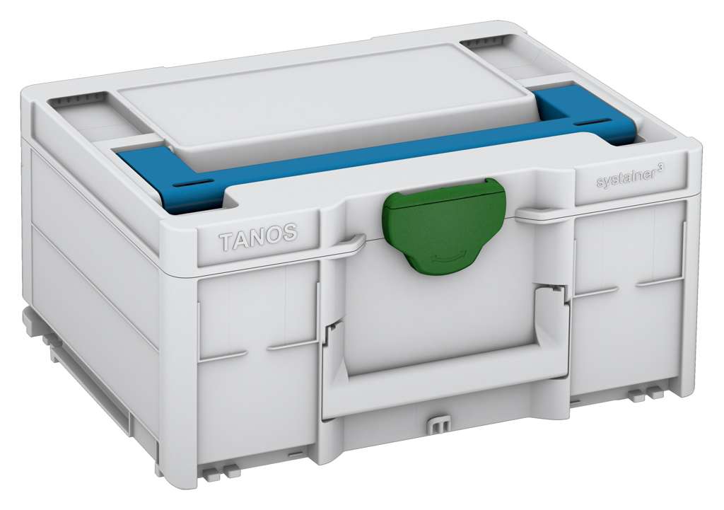 Systainer³ M 187, Light Grey with Sky Blue lid handle and Emerald Green catches