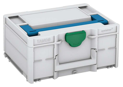 Systainer³ M 187, Light Grey with Sky Blue lid handle and Signal Green catches