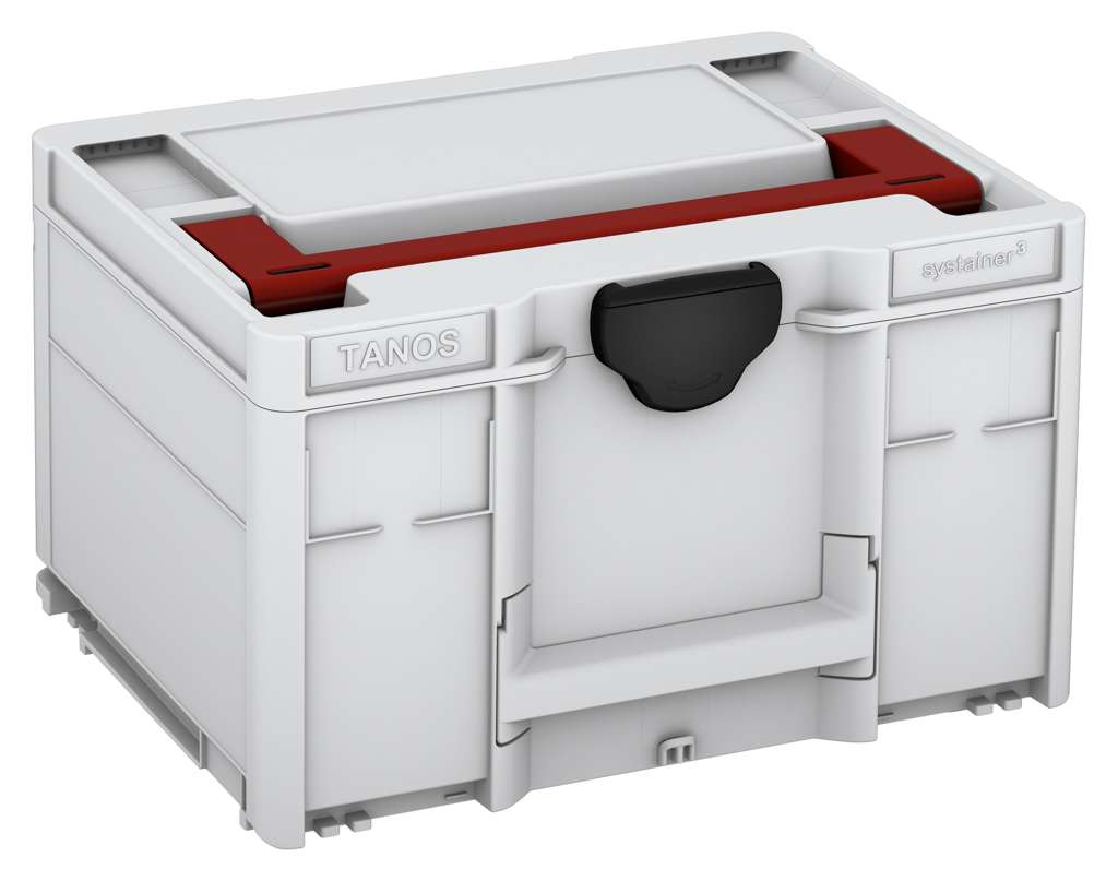 Systainer³ M 237, Light Grey with Carmine Red lid handle and Black catches