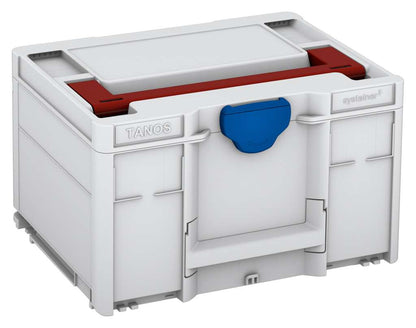 Systainer³ M 237, Light Grey with Carmine Red lid handle and Signal Blue catches