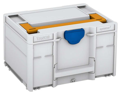 Systainer³ M 237, Light Grey with Daffodil Yellow lid handle and Signal Blue catches