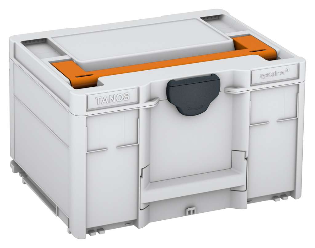 Systainer³ M 237, Light Grey with Deep Orange lid handle and Anthracite catches