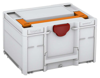 Systainer³ M 237, Light Grey with Deep Orange lid handle and Carmine Red catches