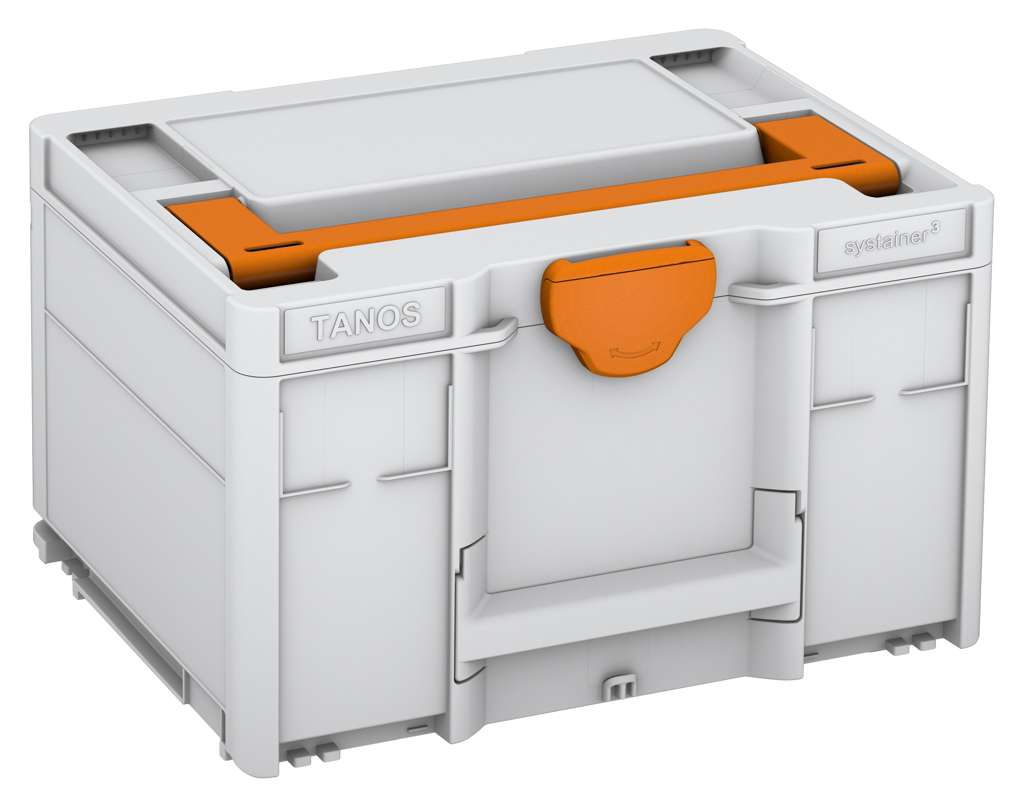 Systainer³ M 237, Light Grey with Deep Orange lid handle and Deep Orange catches