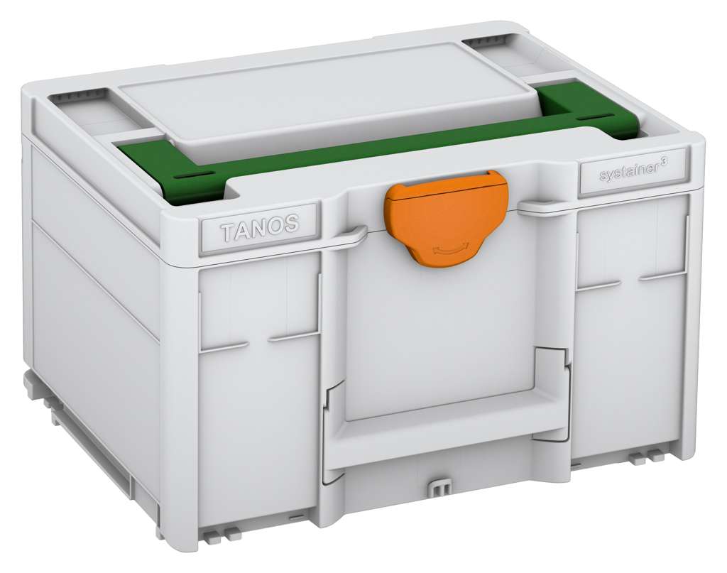 Systainer³ M 237, Light Grey with Emerald Green lid handle and Deep Orange catches