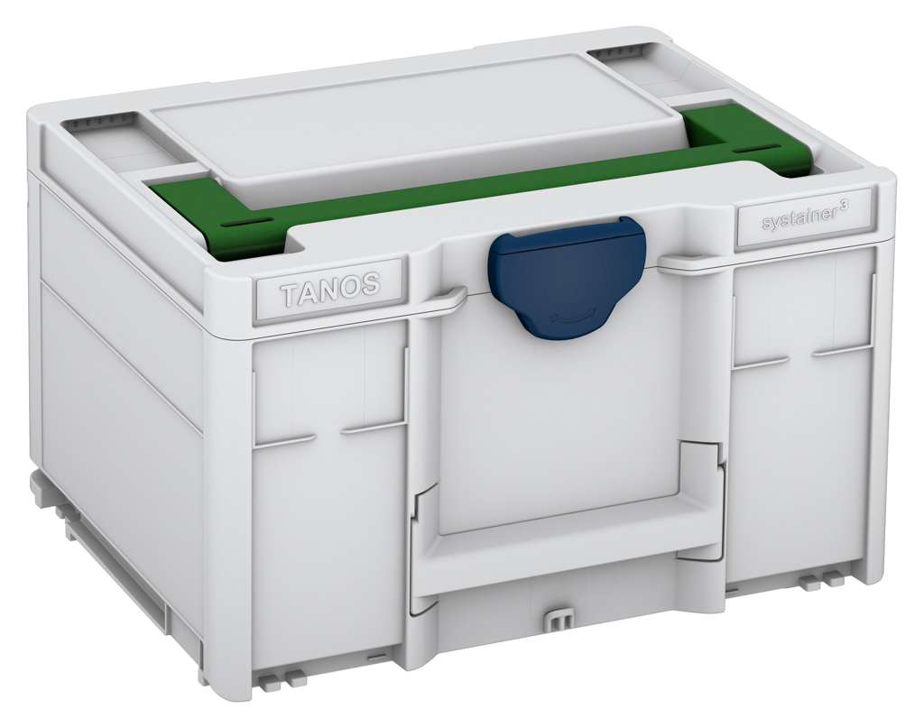Systainer³ M 237, Light Grey with Emerald Green lid handle and Sapphire Blue catches