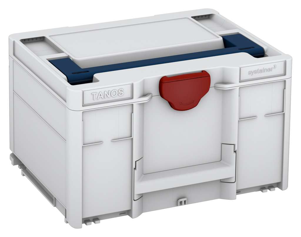 Systainer³ M 237, Light Grey with Sapphire Blue lid handle and Carmine Red catches
